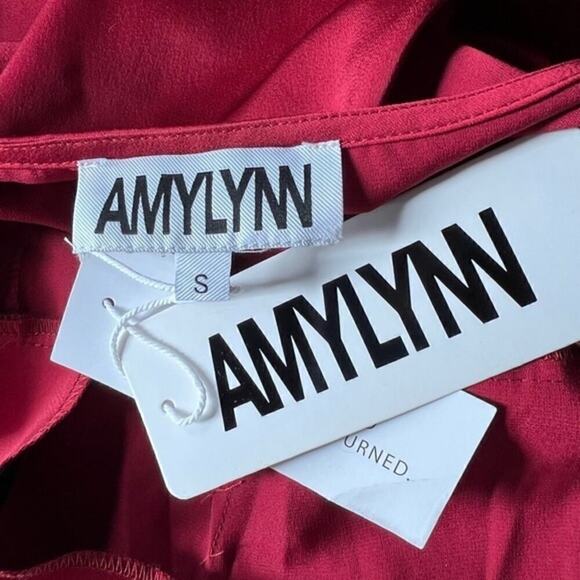 AMYLYNN Backless Satin Dress Jolie Satin Slip Dress in Burgundy Size Small - Picture 5 of 15